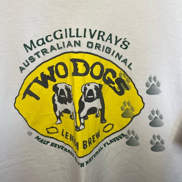Vintage 1990’s MacGillivray’s Australian Original Two Dogs Lemon Brew Tee - Picture 2 of 7